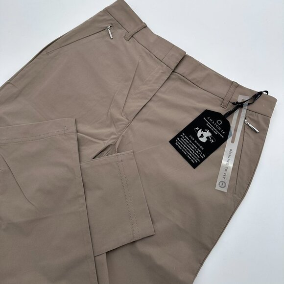 Anatomie Women's The Thea Regular Fit High Rise Straight Leg Luxury Pant, Khaki - Picture 1 of 16